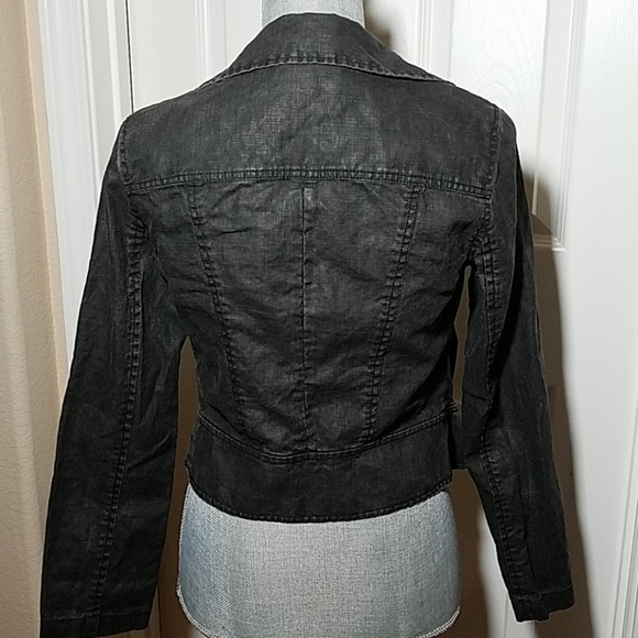 CAbi Waxed Linen Ruffle Moto Jacket - Picture 4 of 8